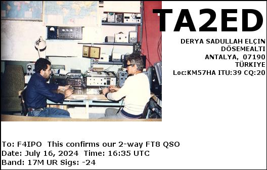 QSL de TA2ED