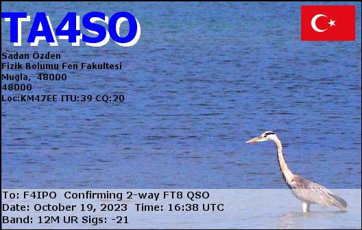 QSL de TA4SO