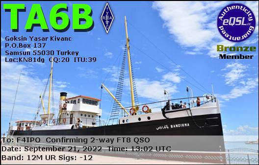 QSL de TA6B