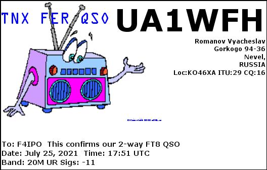 QSL de UA1WFH