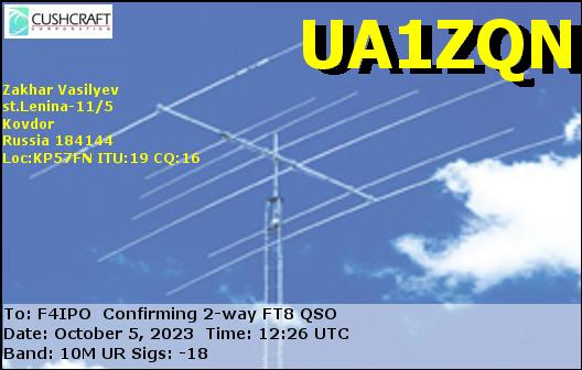 QSL de UA1ZQN