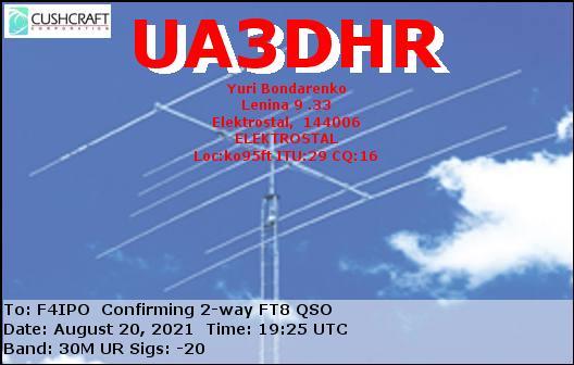 QSL de UA3DHR