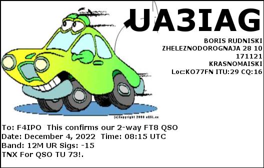 QSL de UA3IAG