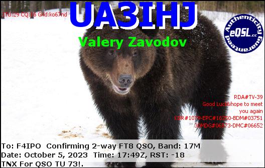 QSL de UA3IHJ