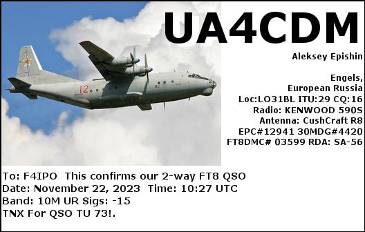 QSL de UA4CDM