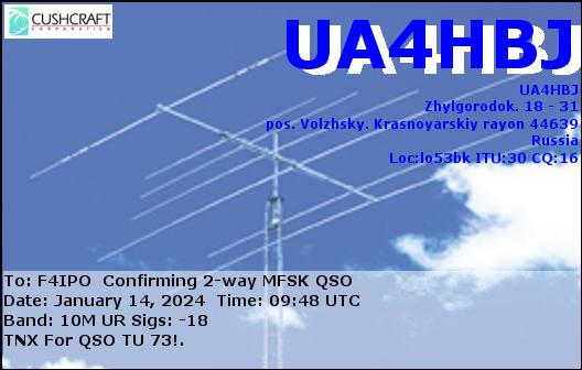 QSL de UA4HBJ