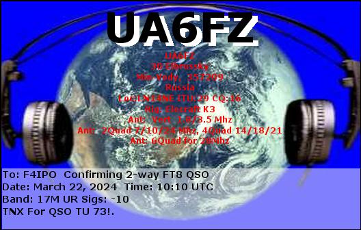 QSL de UA6FZ