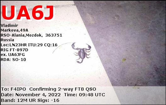 QSL de UA6J