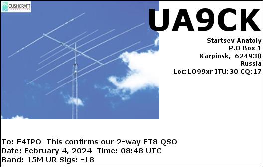 QSL de UA9CK