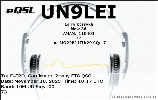 QSL de UN9LEI