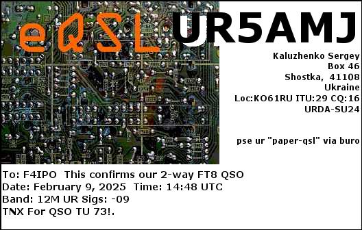 QSL de UR5AMJ