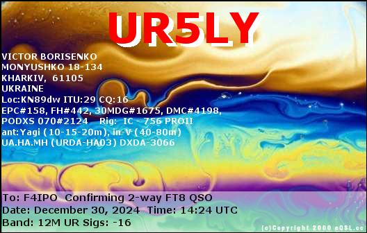 QSL de UR5LY