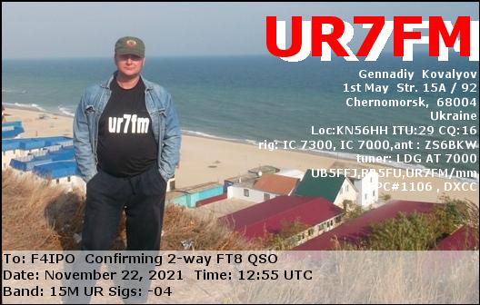 QSL de UR7FM