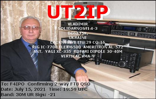 QSL de UT2IP