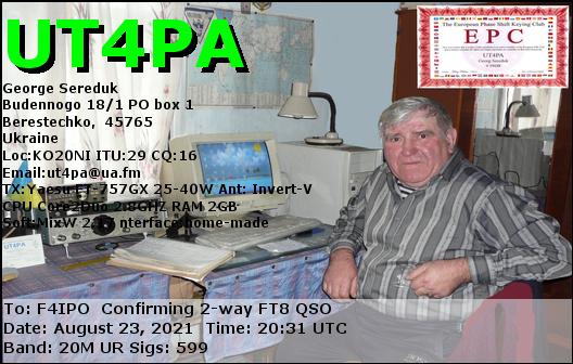 QSL de UT4PA