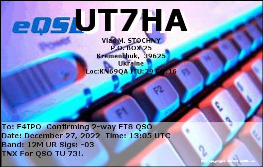 QSL de UT7HA