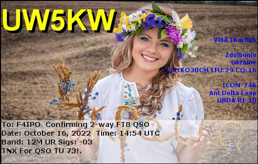 QSL de UW5KW