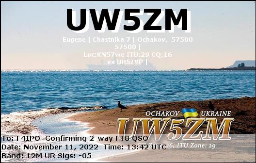 QSL de UW5ZM