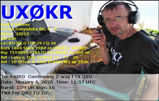 QSL de UX0KR