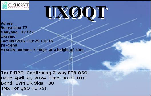 QSL de UX0QT