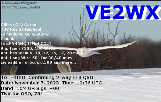 QSL de VE2WX