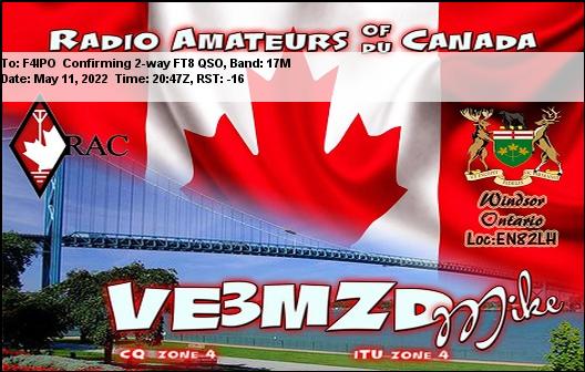 QSL de VE3MZD