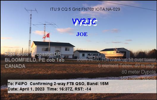 QSL de VY2JC