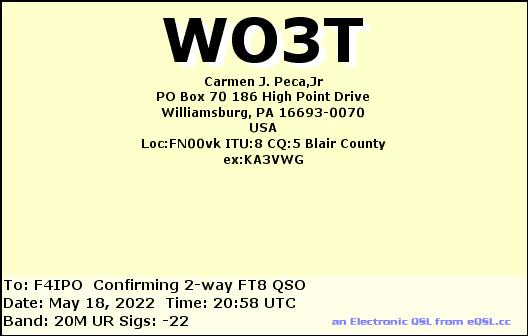 QSL de WO3T