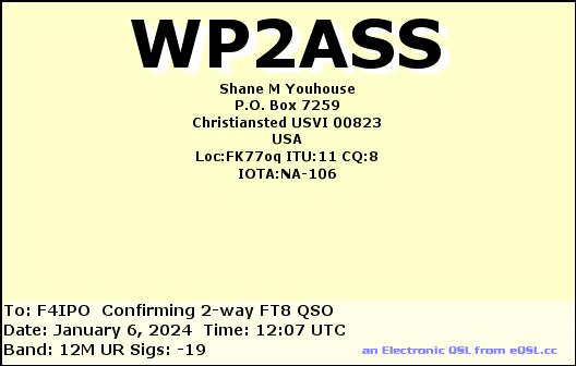 QSL de WP2ASS