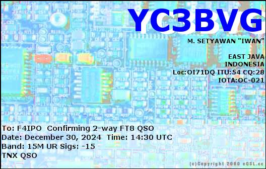 QSL de YC3BVG