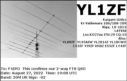 QSL de YL1ZF