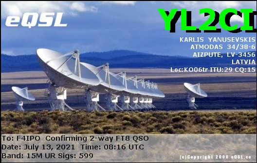 QSL de YL2CI