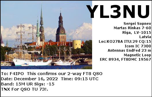 QSL de YL3NU