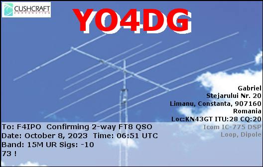 QSL de YO4DG