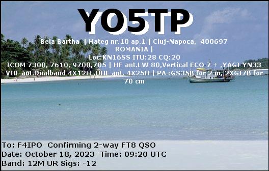 QSL de YO5TP