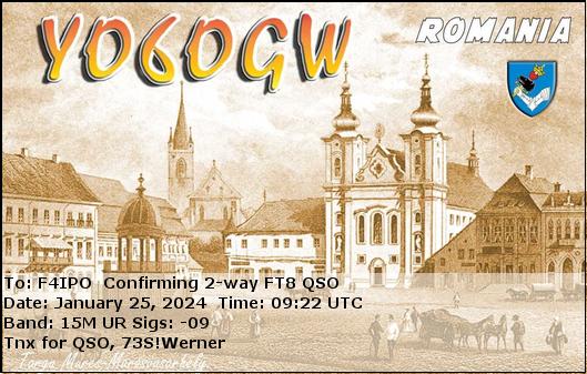 QSL de YO6OGW