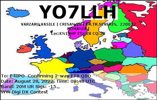 QSL de YO7LLH