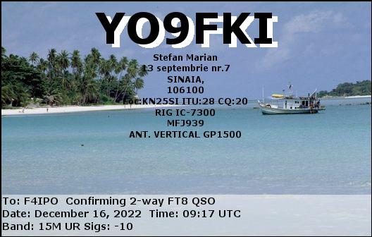 QSL de YO9FKI