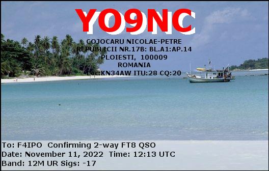 QSL de YO9NC