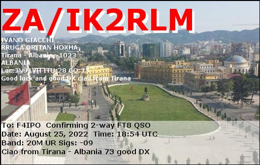 QSL de ZA/IK2RLM