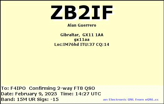 QSL de ZB2IF