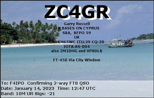 QSL de ZC4GR